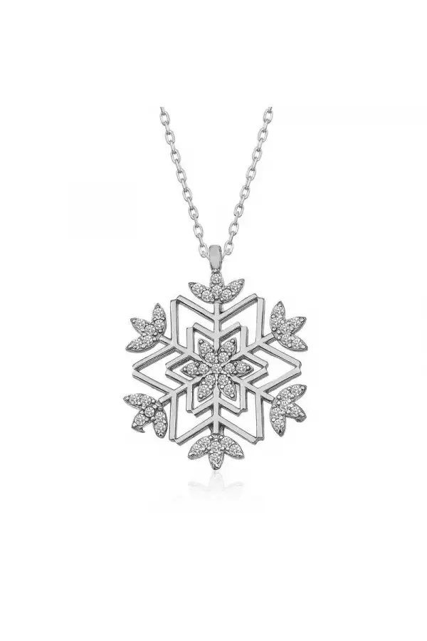 Gümüş Kar Tanesi Kolye