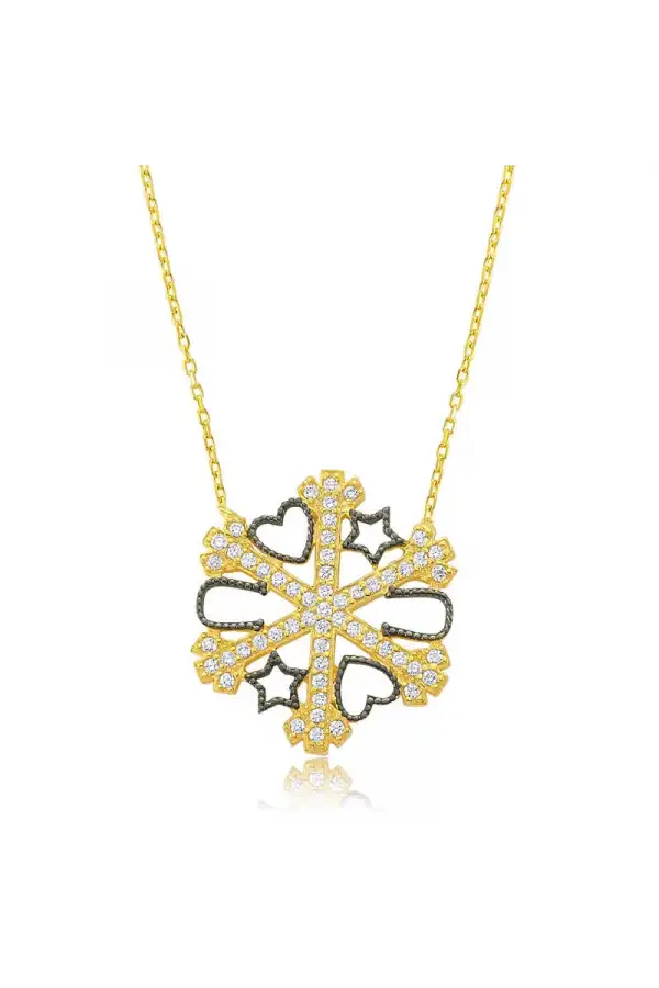 Gümüş Kar Tanesi Şans Bayan Kolye