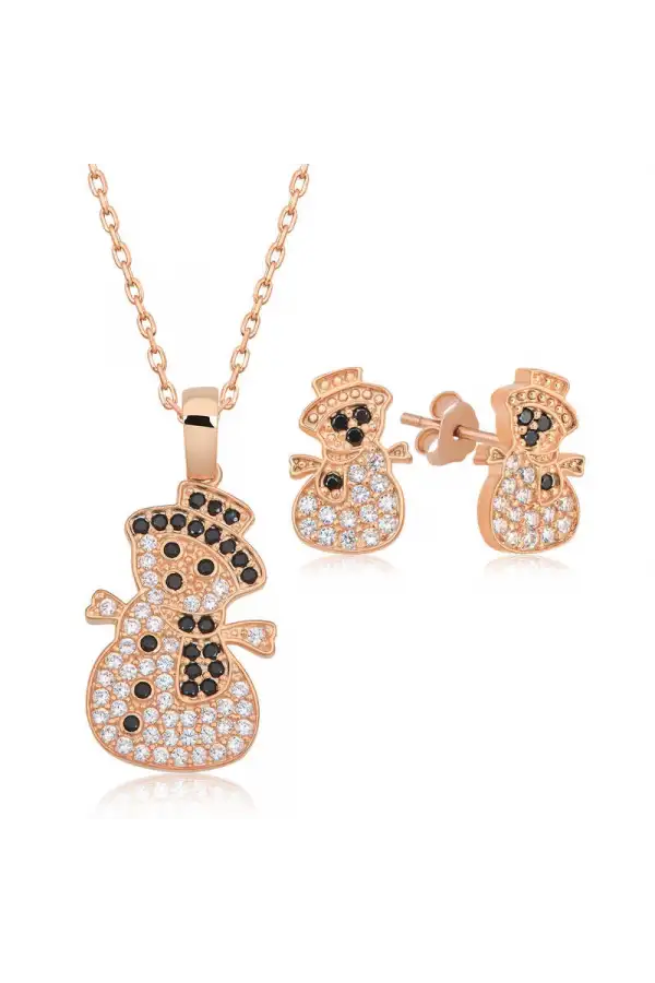 Gümüş Kardan Adam Kadın Set