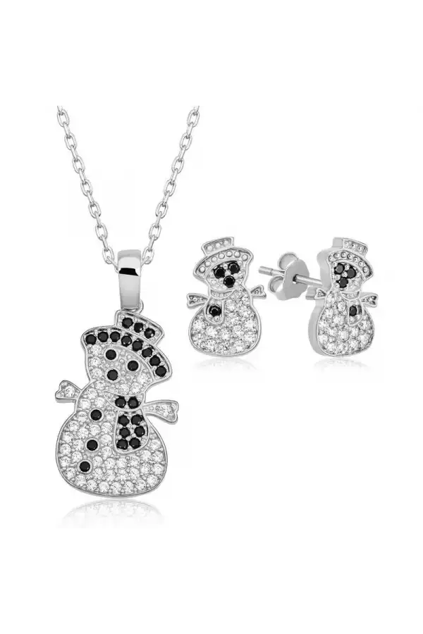 Gümüş Kardan Adam Kadın Set