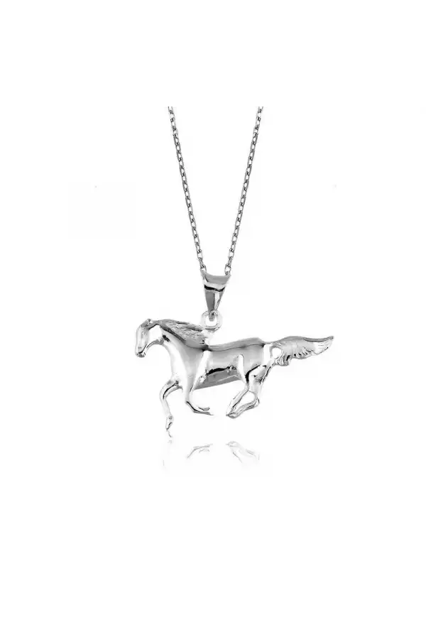 Gümüş Koşan At Kolye