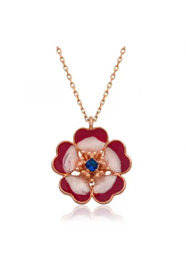 Gümüş Manolya Çiçeği Bayan Kolye