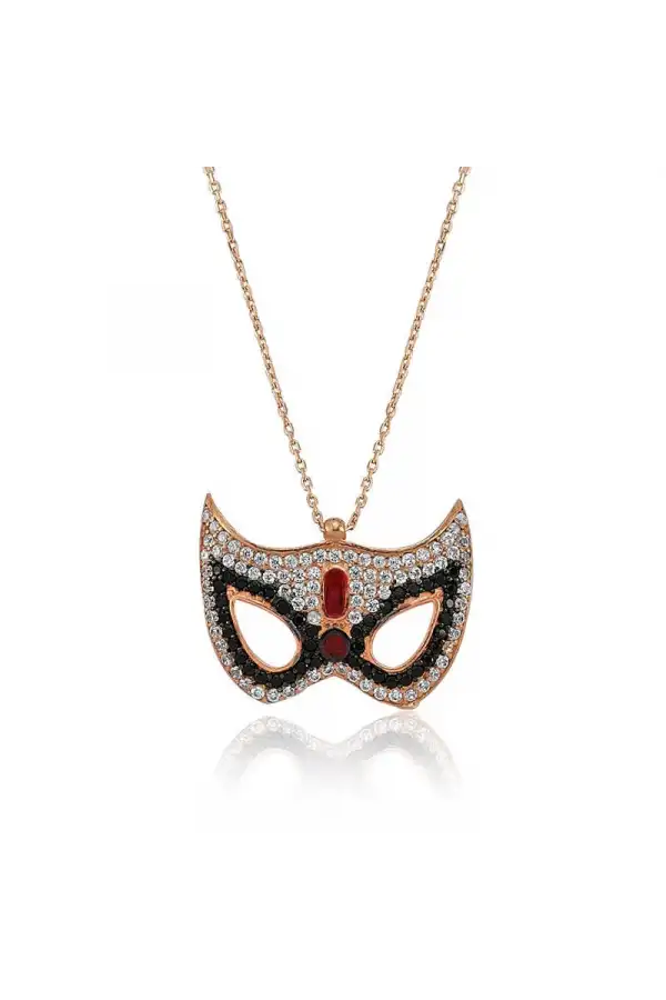 Gümüş Maske Bayan Kolye