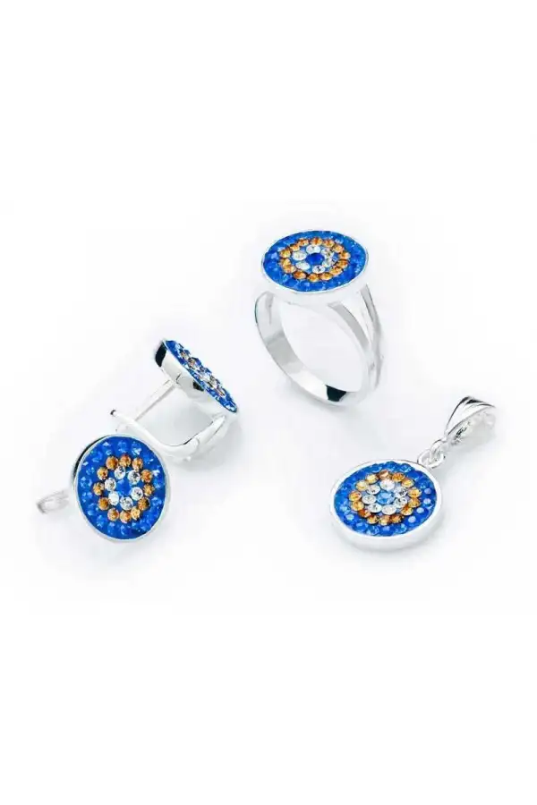 Gümüş Nazarlı Yuvarlak Bayan Set