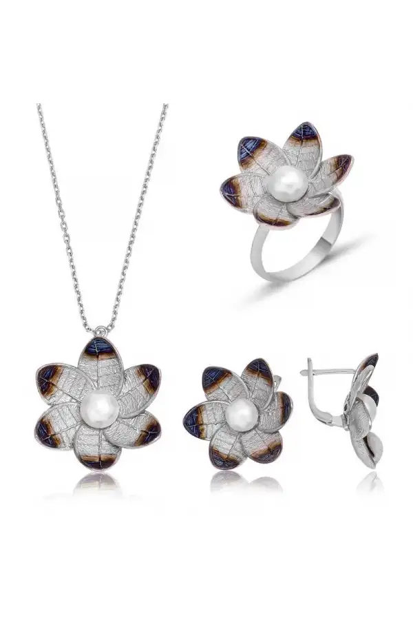 Gümüş Nergis Çiçeği Bayan Set