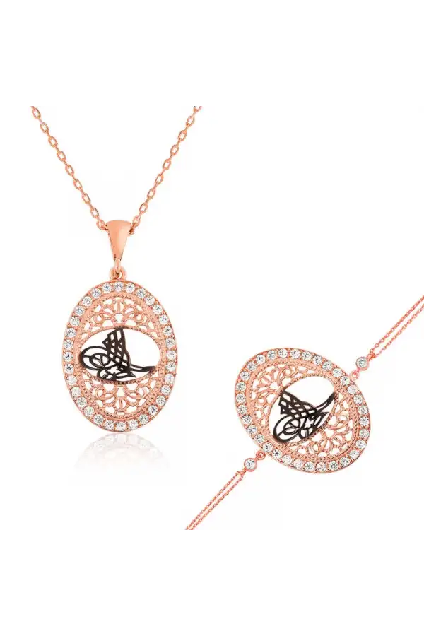 Gümüş Osmanlı Tuğrası Bayan Set