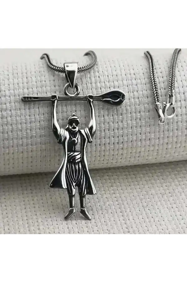 Gümüş Pir Sultan Abdal Erkek Kolye