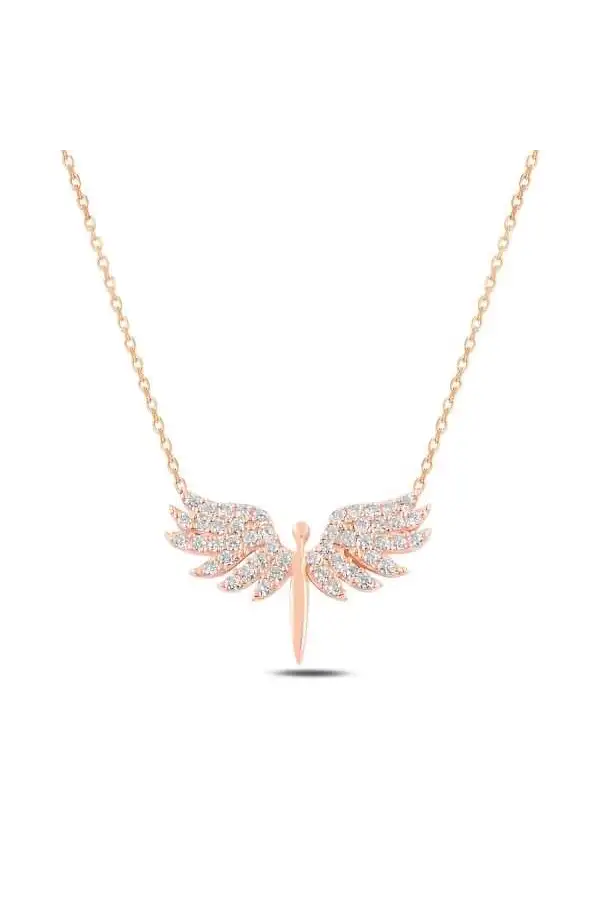 Gümüş Rose Mikail Meleği Bayan Kolye