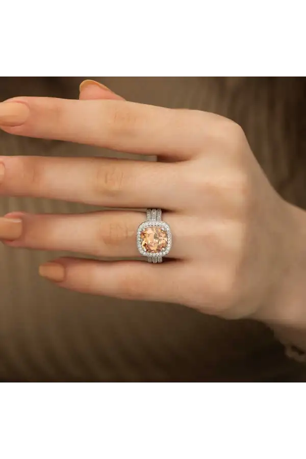 Gümüş Sarı Yuvarlak Bayan Yüzük