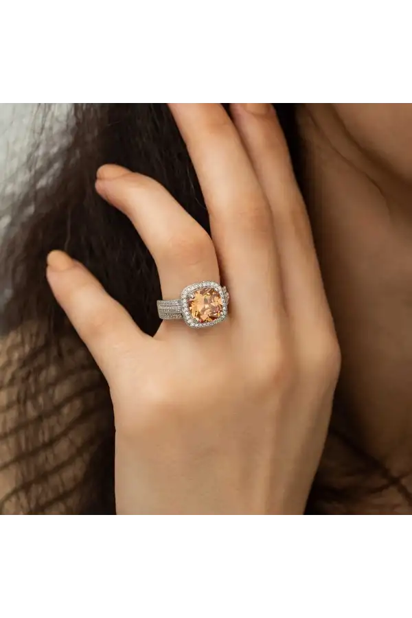 Gümüş Sarı Yuvarlak Bayan Yüzük