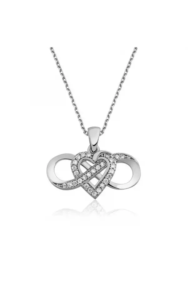 Gümüş Sonsuz Aşk Bayan Kolye