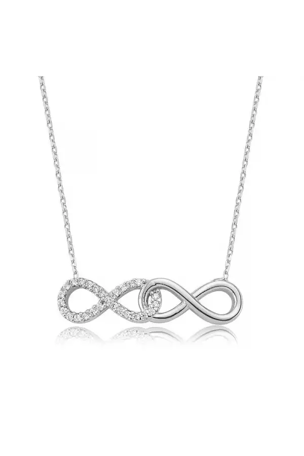 Gümüş Sonsuz Aşk Bayan Kolye