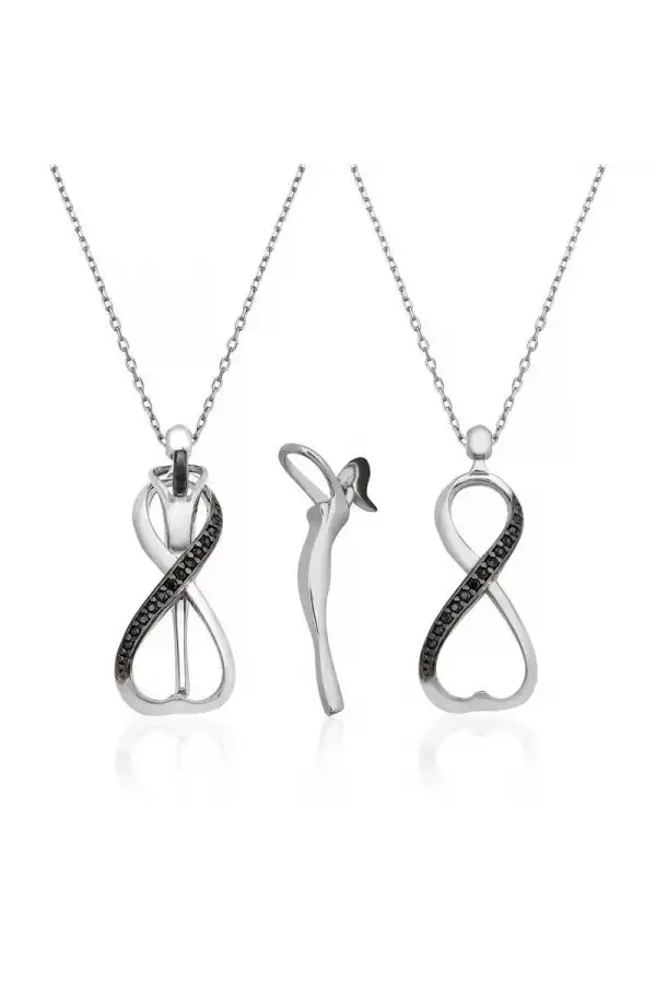 Gümüş Sonsuzluk Aşk Bayan Kolye
