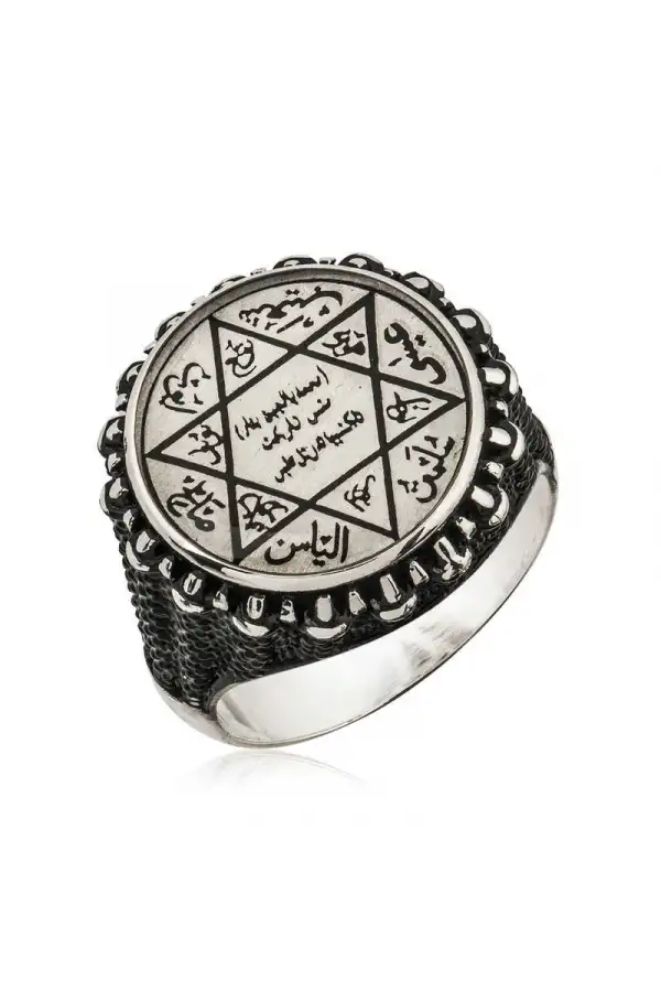 Gümüş Süleyman Mührü Erkek Yüzük