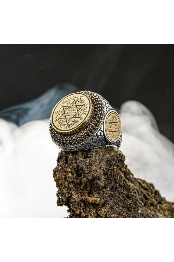 Gümüş Süleyman Mührü Erkek Yüzük