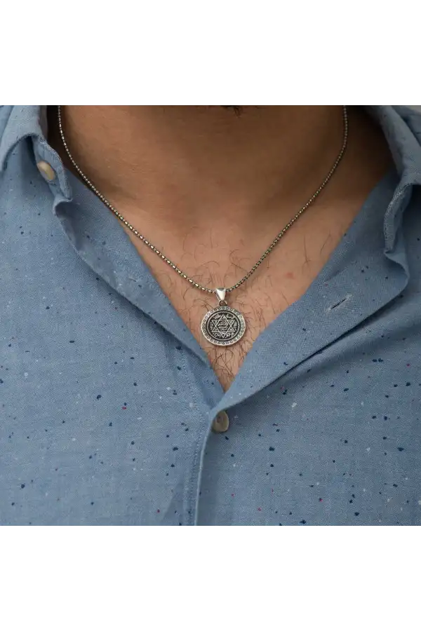Gümüş Süleyman Mührü Kolye