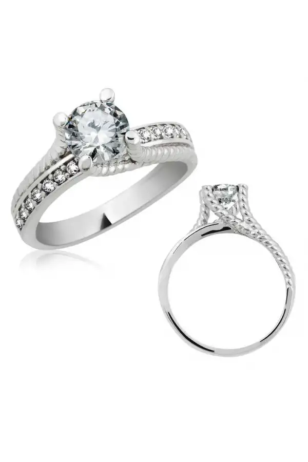 Gümüş Tek Taş Bayan Yüzük