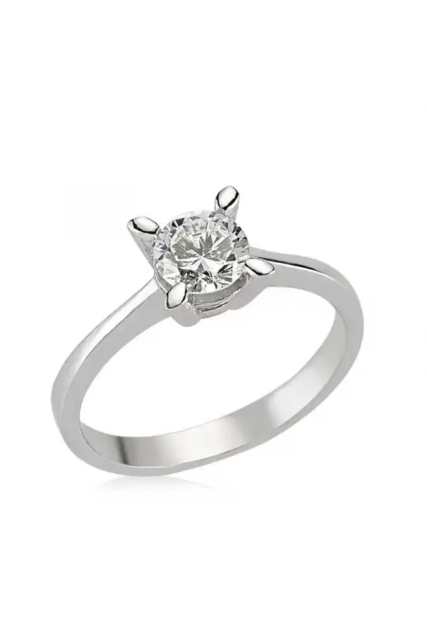 Gümüş Tek Taş Bayan Yüzük