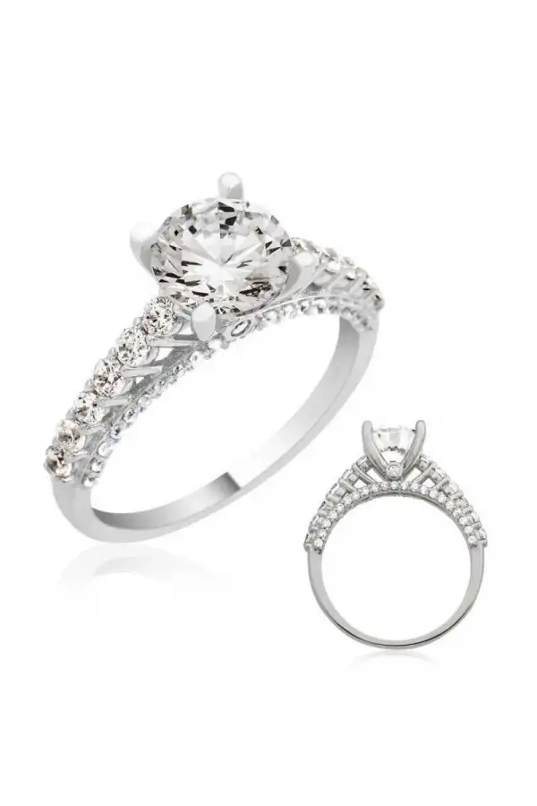 Gümüş Tek Taş Bayan Yüzük