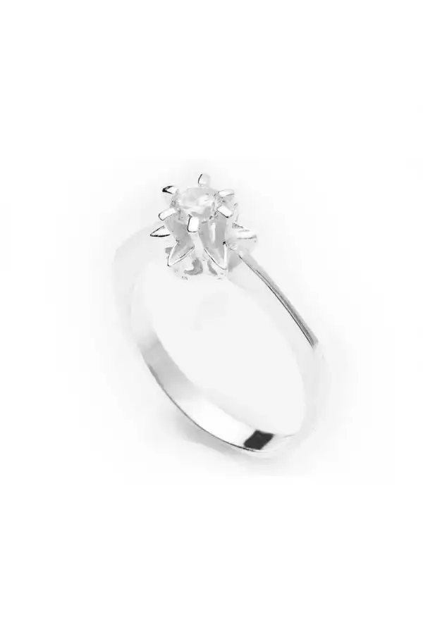 Gümüş Tek Taş Bayan Yüzük