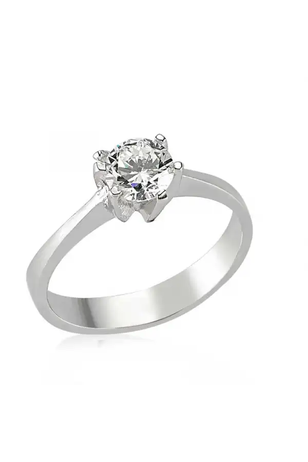 Gümüş Tek Taş Bayan Yüzük