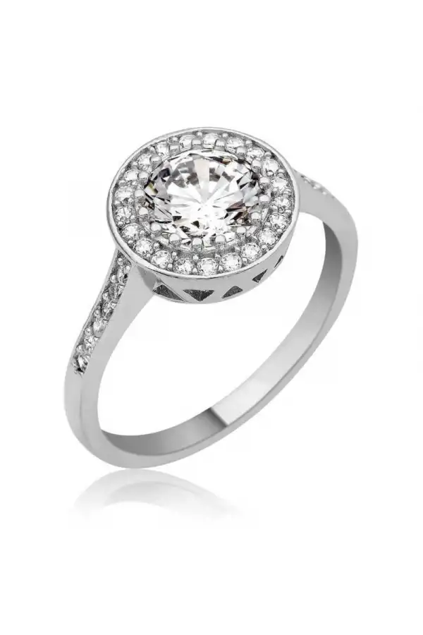 Gümüş Tek Taş Bayan Yüzük