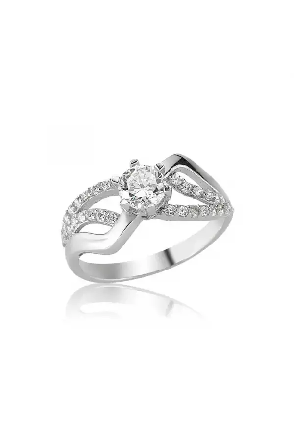 Gümüş Tek Taş Bayan Yüzük