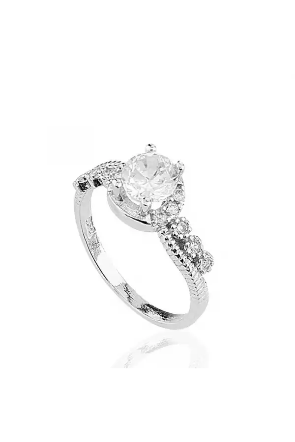 Gümüş Tek Taş Bayan Yüzük