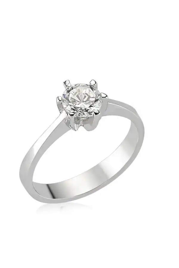 Gümüş Tek Taş Bayan Yüzük