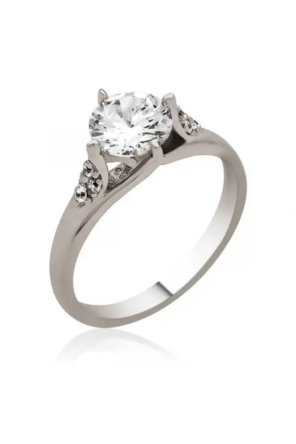 Gümüş Tek Taş Bayan Yüzük