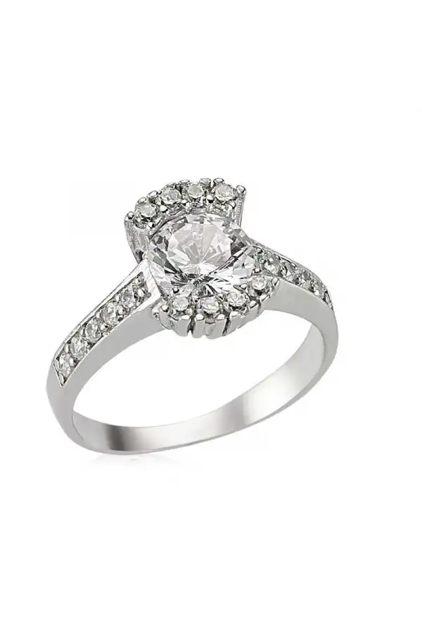 Gümüş Tek Taş Bayan Yüzük