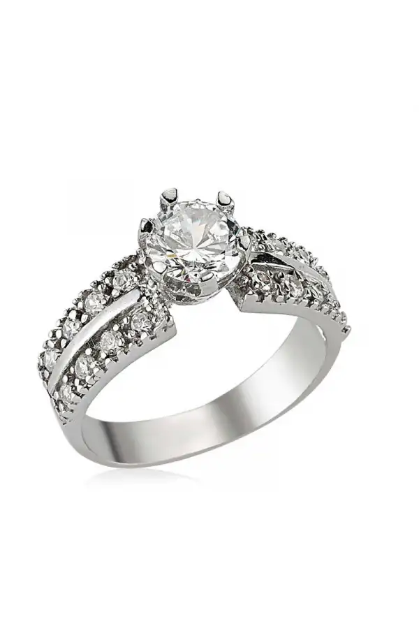 Gümüş Tek Taş Bayan Yüzük