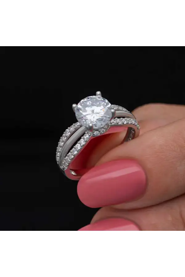 Gümüş Tek Taş Kadın Yüzük