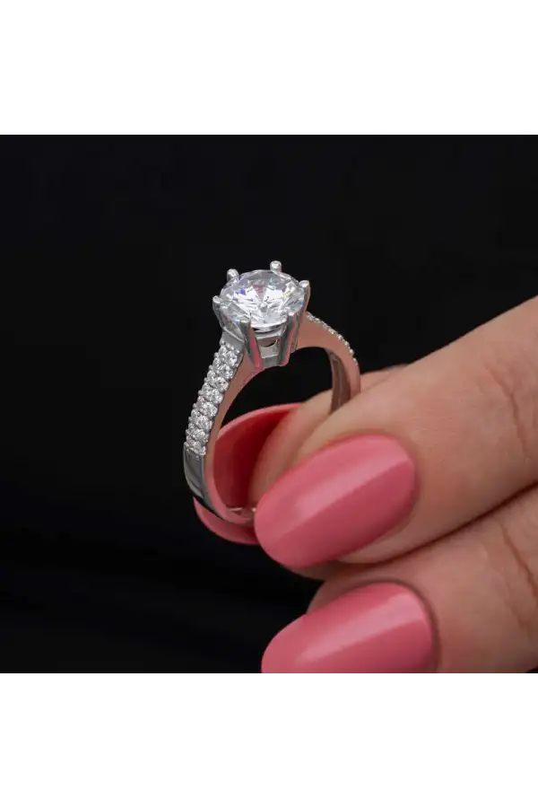 Gümüş Tek Taş Kadın Yüzük