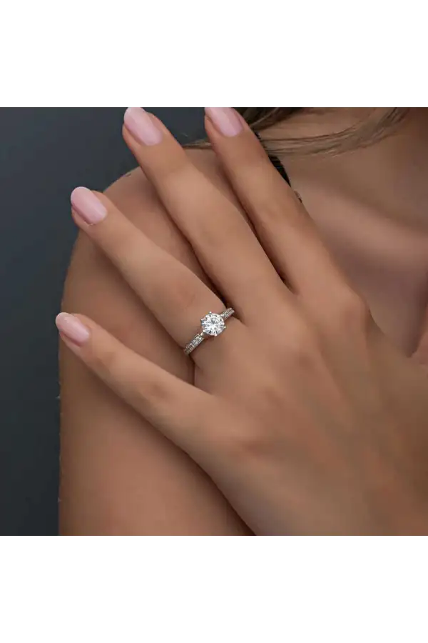 Gümüş Tek Taş Kadın Yüzük