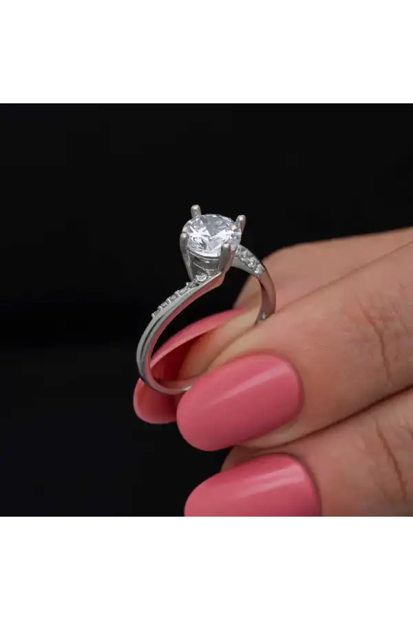 Gümüş Tek Taş Kadın Yüzük