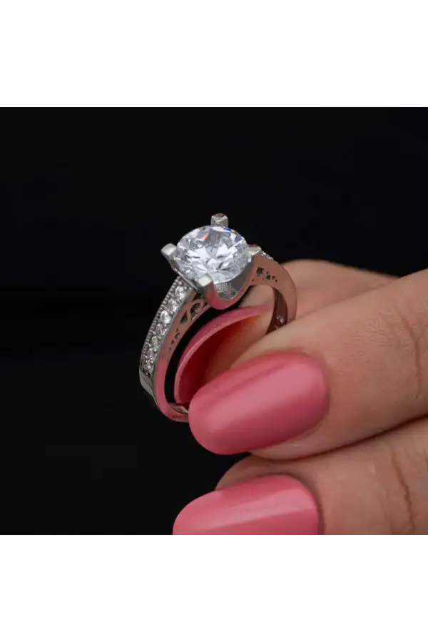 Gümüş Tek Taş Kadın Yüzük