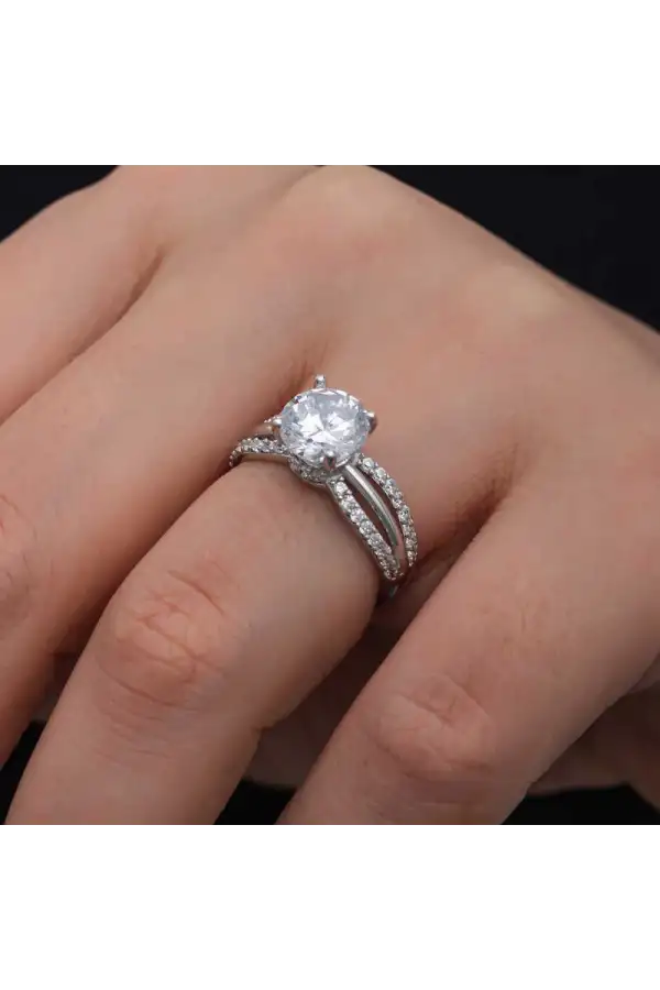 Gümüş Tek Taş Kadın Yüzük