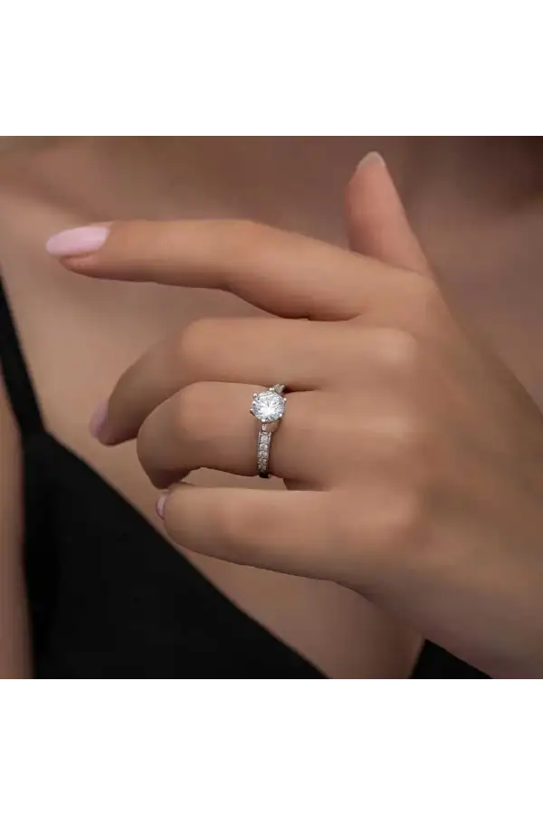 Gümüş Tek Taş Kadın Yüzük