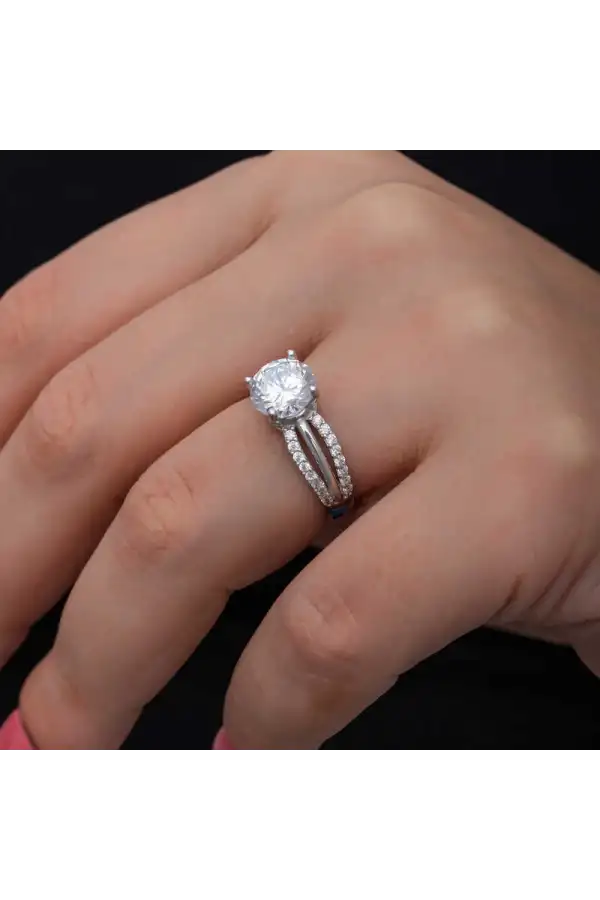 Gümüş Tek Taş Kadın Yüzük