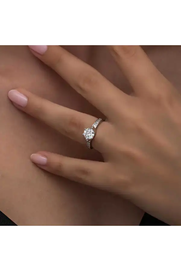 Gümüş Tek Taş Kadın Yüzük