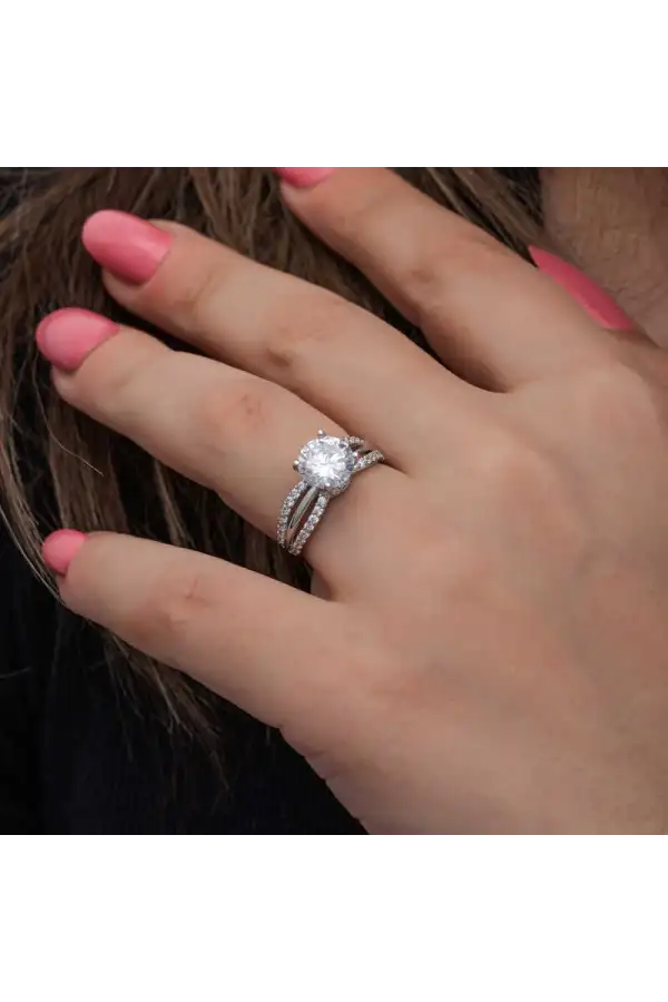 Gümüş Tek Taş Kadın Yüzük