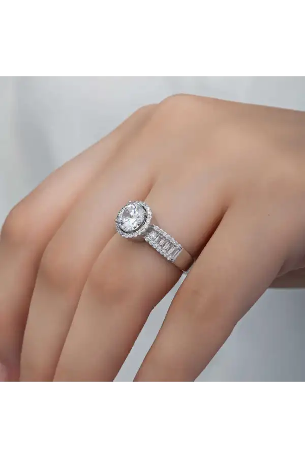 Gümüş Tek Taş Kadın Yüzük