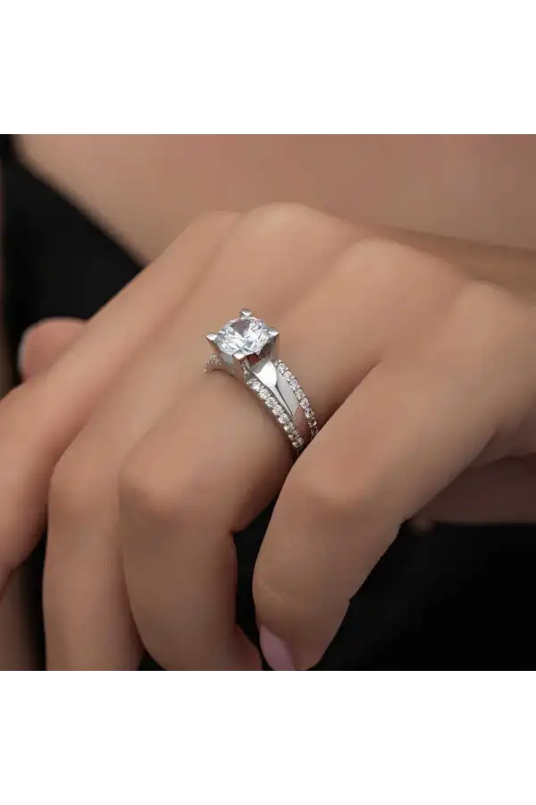 Gümüş Tek Taş Kadın Yüzük