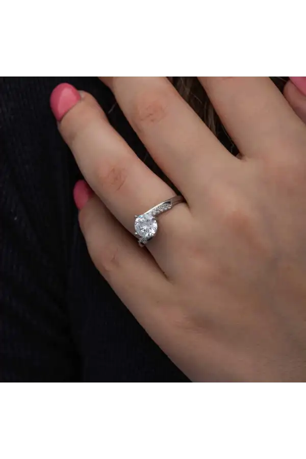 Gümüş Tek Taş Kadın Yüzük