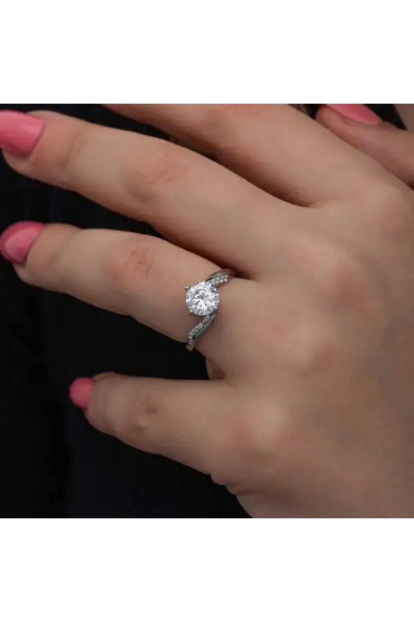 Gümüş Tek Taş Kadın Yüzük