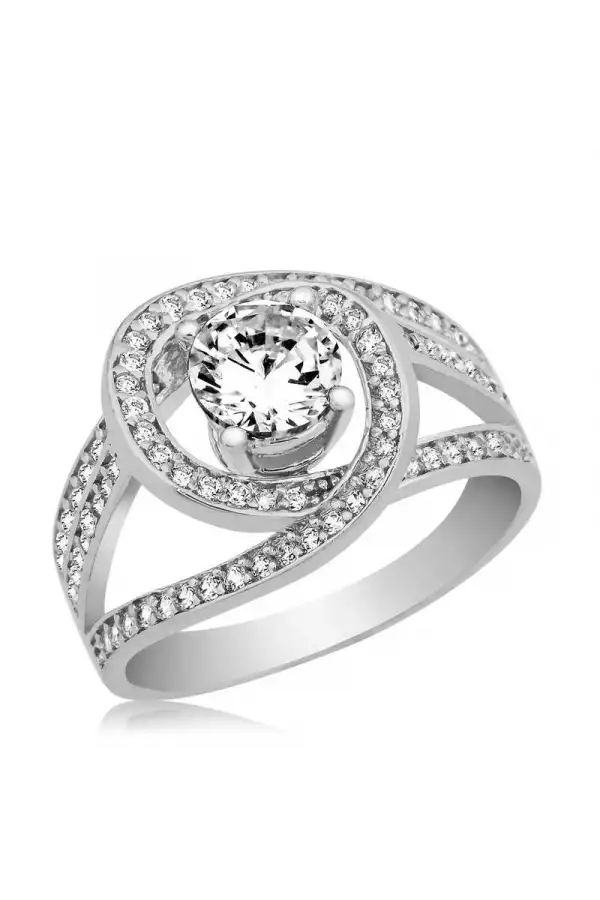 Gümüş Tek Taşlı  Bayan Yüzük