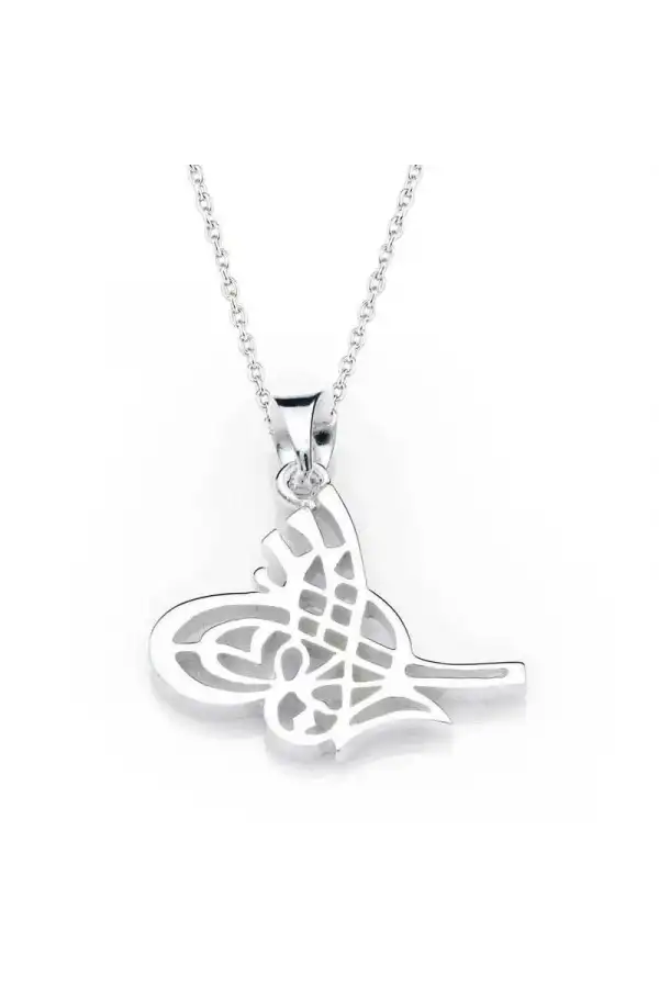 Gümüş Tuğralı Bayan Kolye