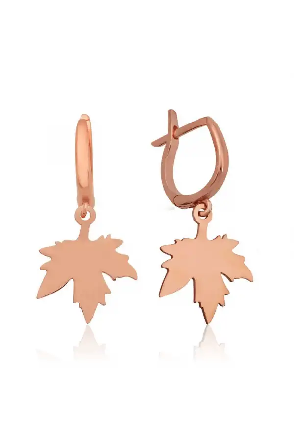 Gümüş Yaprak Küpe