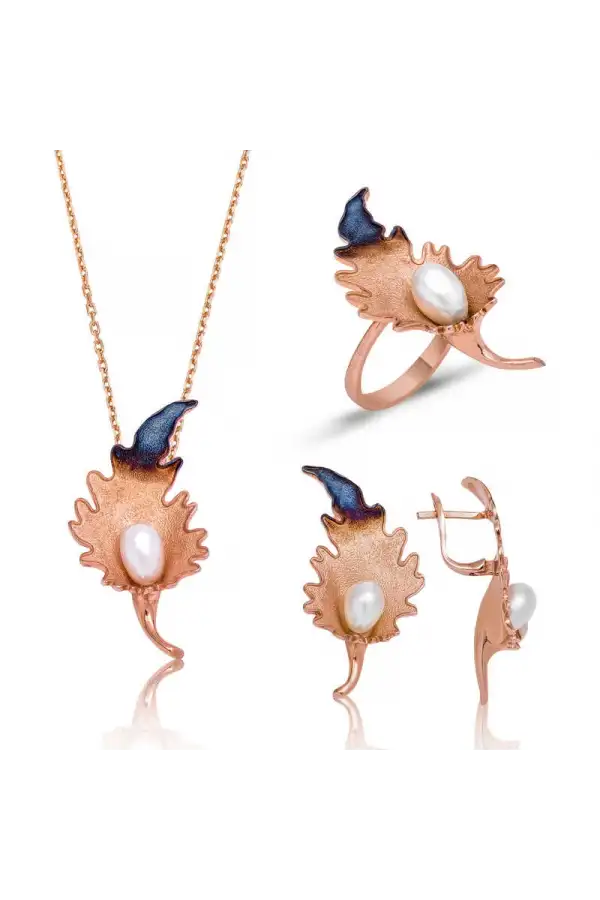 Gümüş Zambak Çiçeği Bayan Set